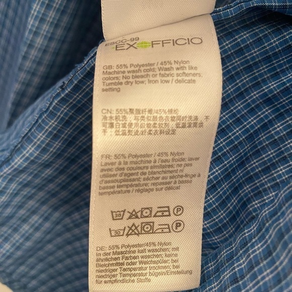 EX FFICIO BLUE COLLARED SHIRT WITH AIR VENTS SIZE MEDIUM - Picture 6 of 8